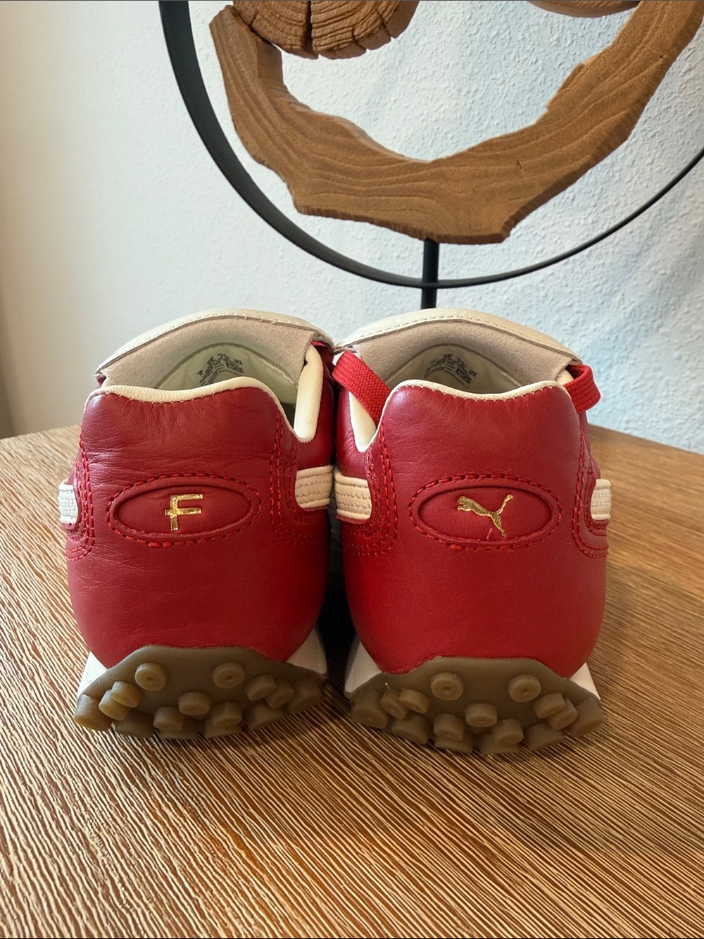 FENTY x PUMA Red & White Leather Sneakers - Picture 6 of 8